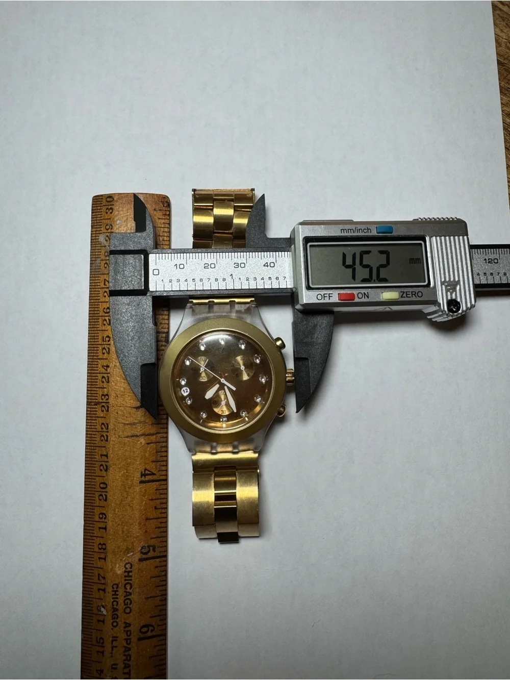 Swatch Irony Gold-Toned “Diaphane”Chronograph watch